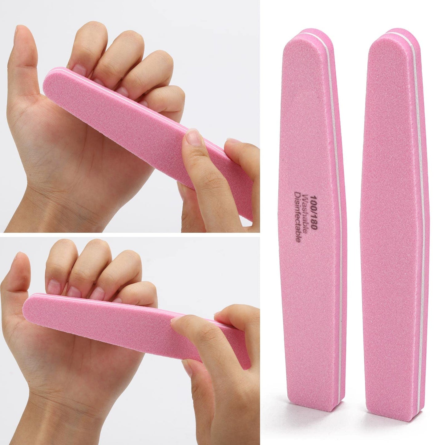 Nail Buffers 20 Pack 100/180 Grit Nail Buffer Block Sponge Buffing Nail File for Acrylic/Natural Nails, Pink Beauty & Personal Care LoveBB