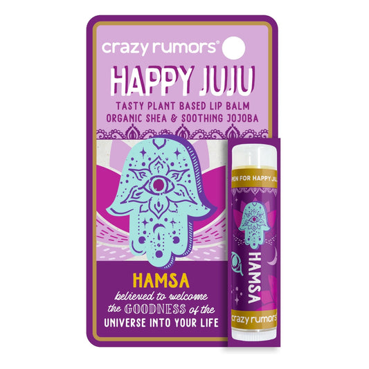 Crazy Rumors Happy Juju All Natural, Plant-Based Lip Balm with Organic Shea & Jojoba 1 Pack (Hamsa) Beauty and Personal Care Crazy Rumors