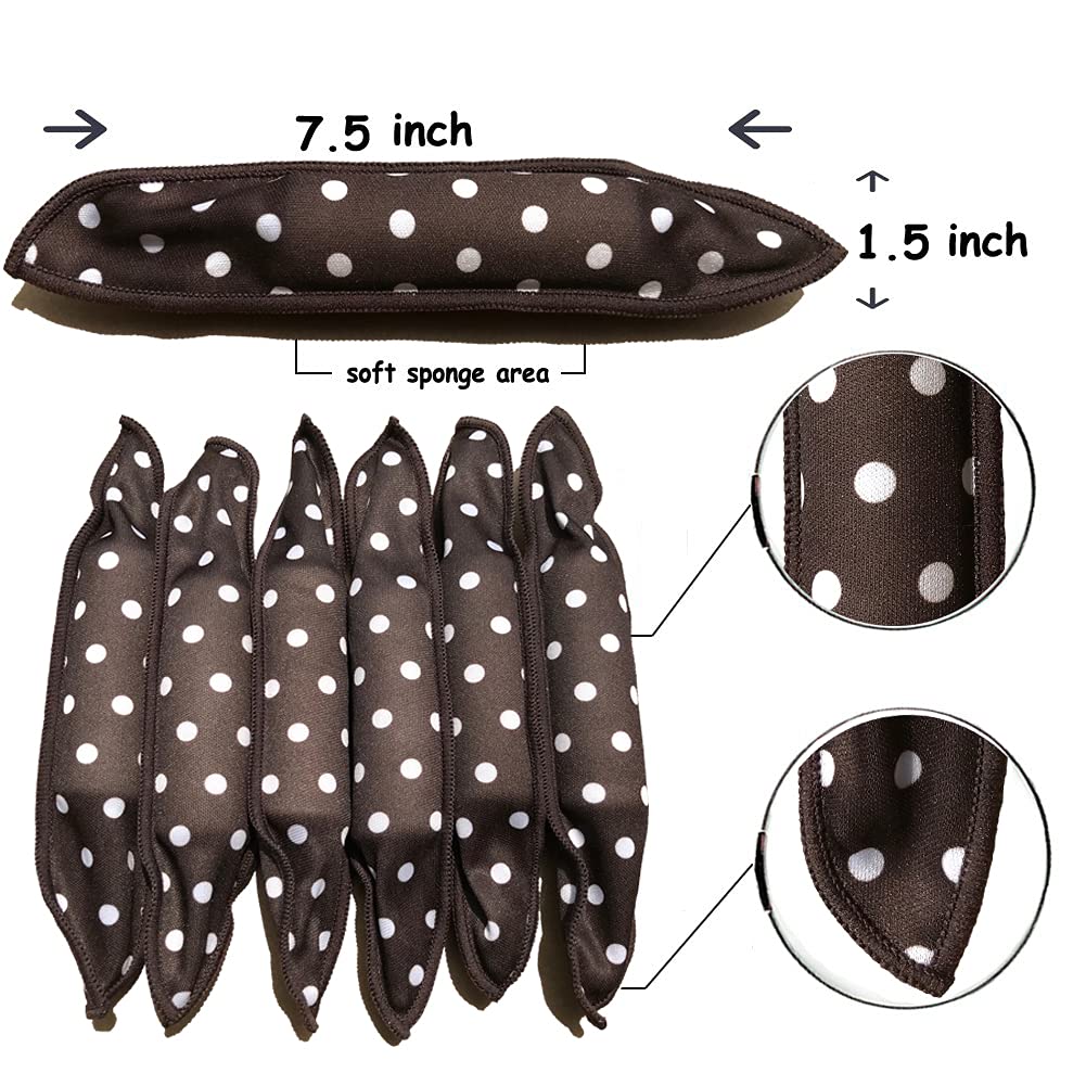 Aimin Soft Overnight Foam Curlers with Satin Sponge Rollers for Long Hair, No-Heat Curls (20 pcs, black) Beauty & Personal Care Aimin Hair