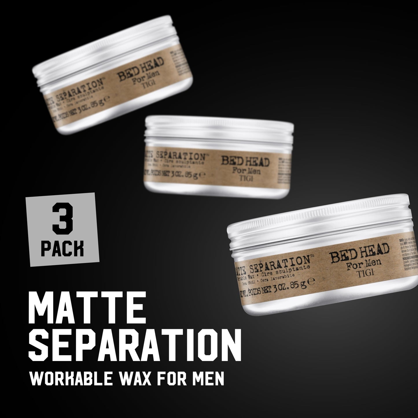 TIGI Bed Head for Men Matte Separation Workable Wax - Use for Strong Hold - For Men's Hairstyles - Use on Damp or Dry Hair - Premium Strong Hold Hair Beauty & Personal Care Bed Head