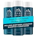 Oars + Alps Men's Sulfate Free Hair Shampoo, Conditioner, and Body Wash Kit, Moisturizing Skin Care Infused with Kelp and Algae Extracts, Fresh Ocean Beauty & Personal Care Oars + Alps