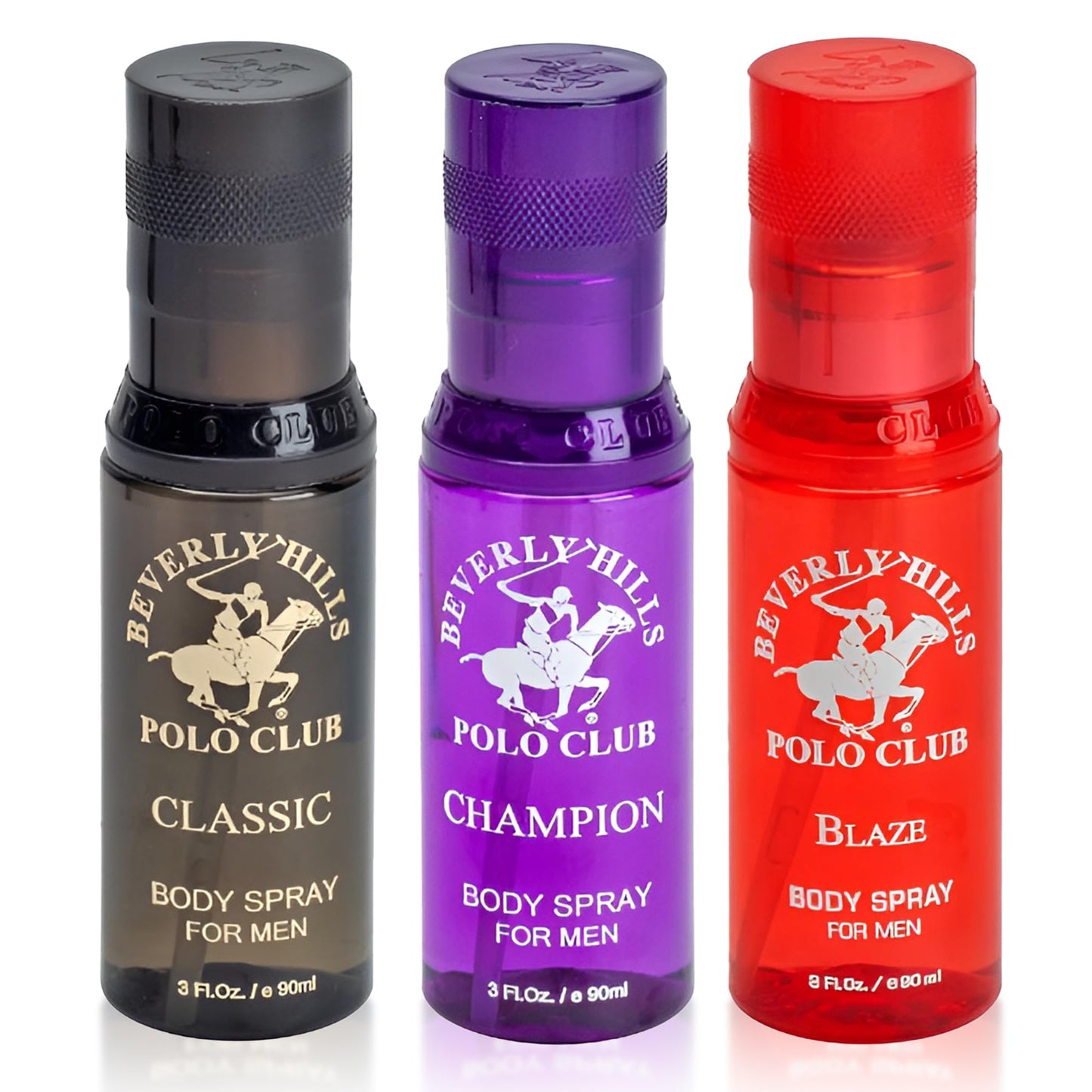 Beverly Hills Polo Club 3 Piece Body Spray Collection: Champion, Classic, Blaze (9 fl Oz, Different Fragrances) Beauty & Personal Care Beverly Hills Polo Club