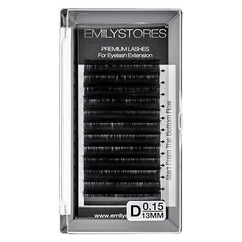 EMILYSTORES Eyelash Extensions 0.15mm Thickness D Curl Length 13mm Volume Individual eyelashes For Lash Extension(0.15,D,13mm) Beauty & Personal Care EMILYSTORES