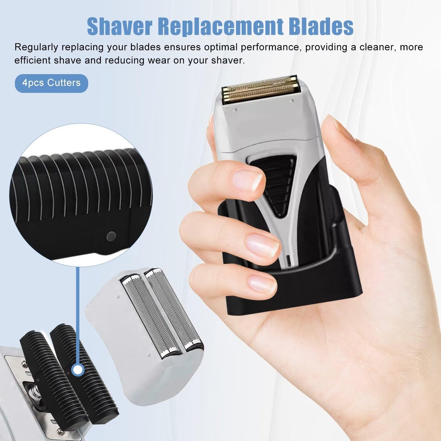 Premium 4-Pack Foil Shaver Replacement Blades for W*ahl 5 Star Vanish(8173-700) Beauty and Personal Care BLUE ELF