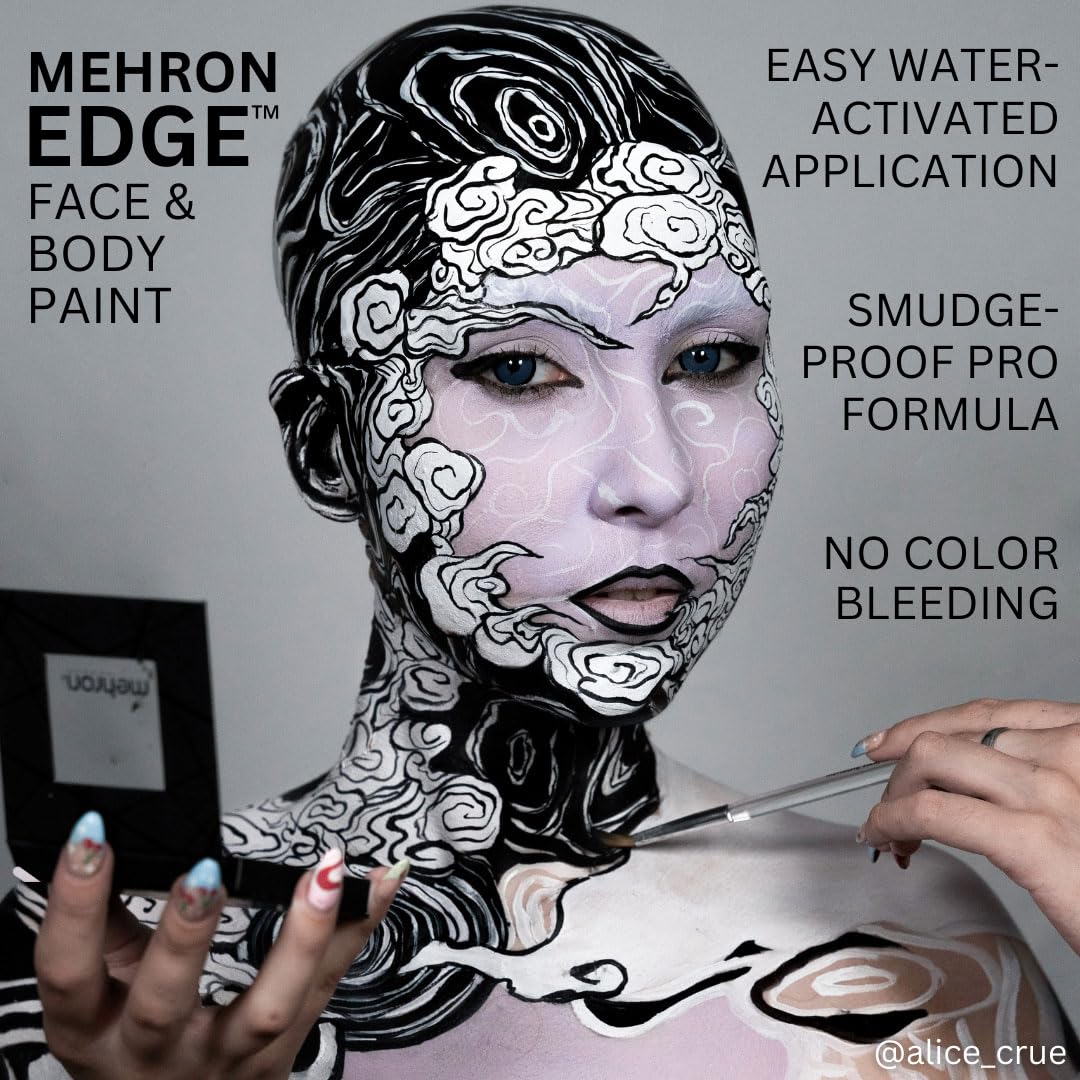 Mehron EDGE Face & Body Paint| Professional Water-Activated Face Paint Makeup | Made in the USA | For Cosplay, Halloween, & SFX (White) Beauty & Personal Care Mehron