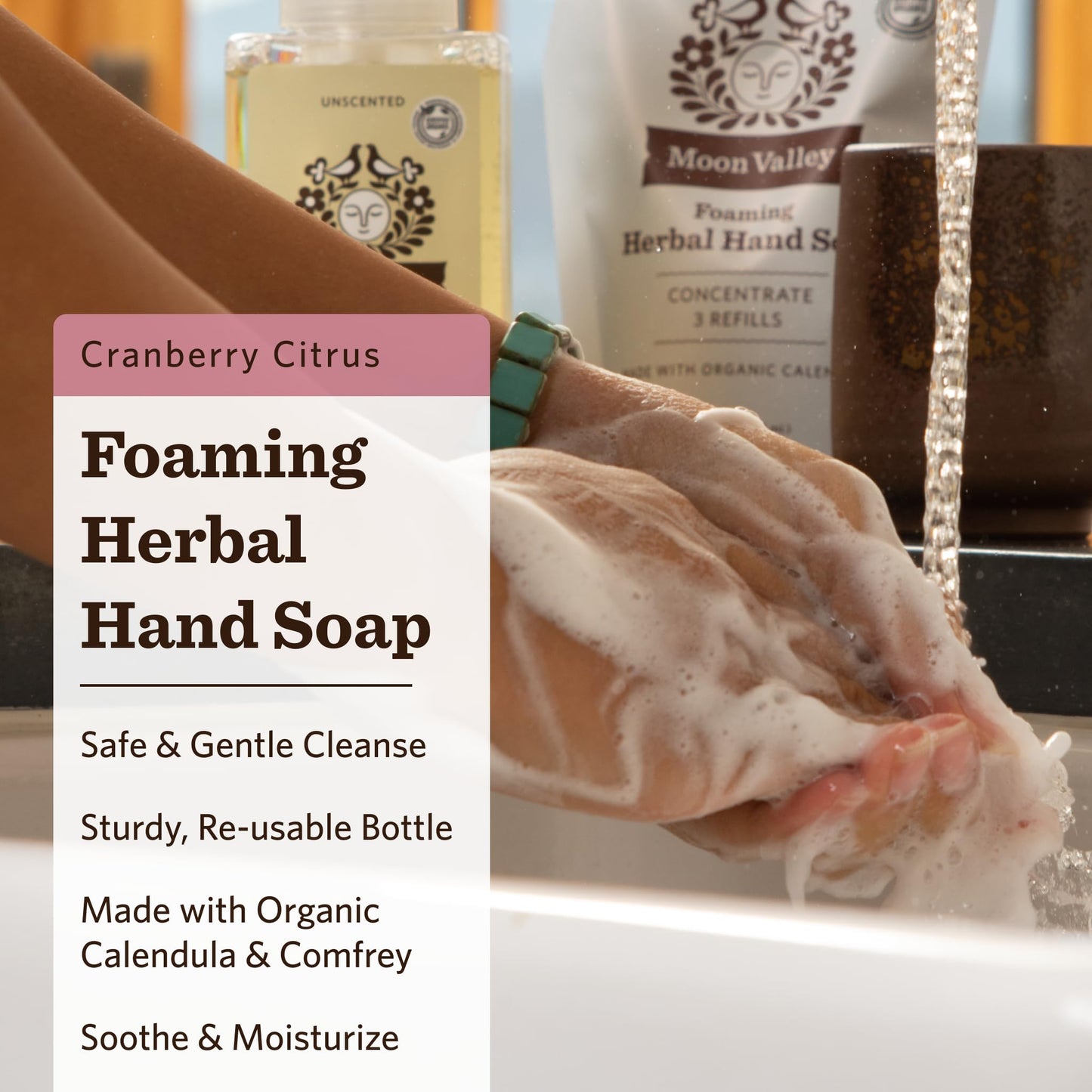 Moon Valley Herbal Foaming Hand Soap, Vegan (Cranberry Citrus, Recyclable Bottle) Beauty & Personal Care Moon Valley Organics