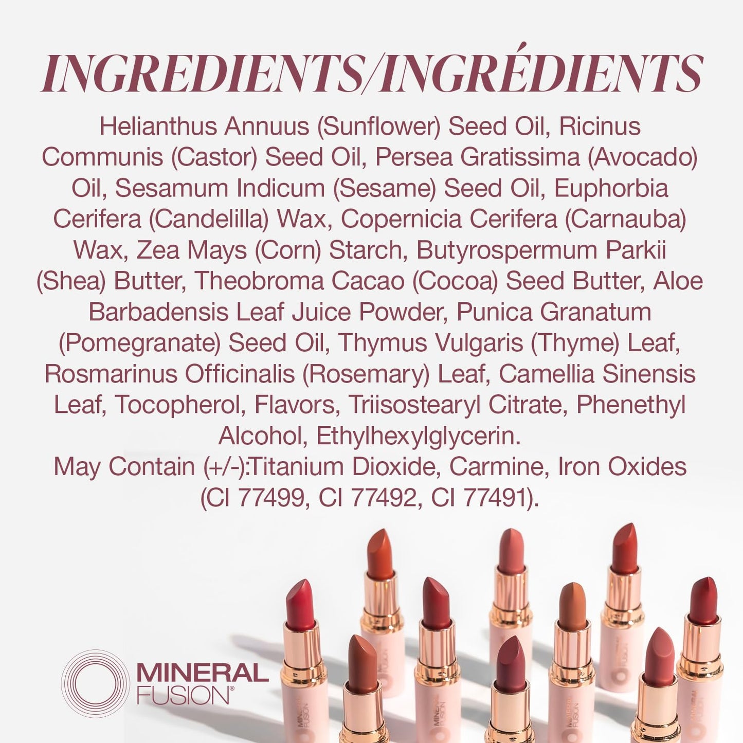 Mineral Fusion Long-Lasting Lipstick, Vivid & Smudge-Free Lip Color with Avocado Oil, Cocoa Seed Butter, Free of FD&C Dyes, Paraben and Gluten, Kir Beauty & Personal Care Mineral Fusion