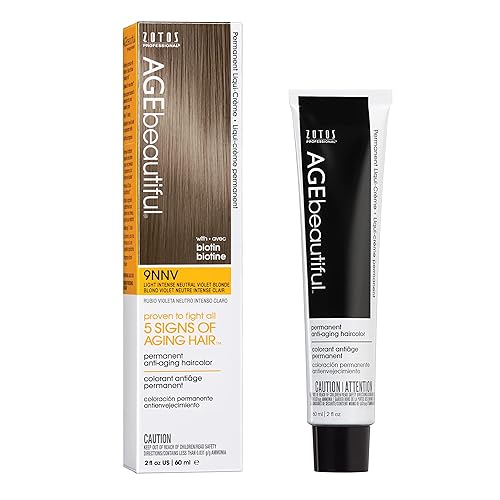 AGE beautiful Permanent Hair Color Dye Liqui Creme | 100% Gray Coverage | Anti-Aging Haircolor | Biotin for Thicker, Fuller Hair | Salon Coloring | Beauty & Personal Care AGE beautiful