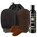 Tan Physics Sunless Tanner - 6pc Tanning Kit with Face & Body Mitts, Exfoliation Mitt & Travel Bag - Self Tanning Lotion for Face & Body - Instant Beauty & Personal Care Tan Physics