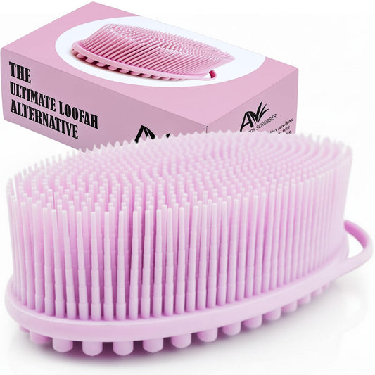 Avilana Premium Silicone Body Scrubber - Trusted Since 2017 - SGS Certified Food Grade Dual Sided Bath Brush, Quick-Dry Exfoliating Loofah Beauty and Personal Care Avilana
