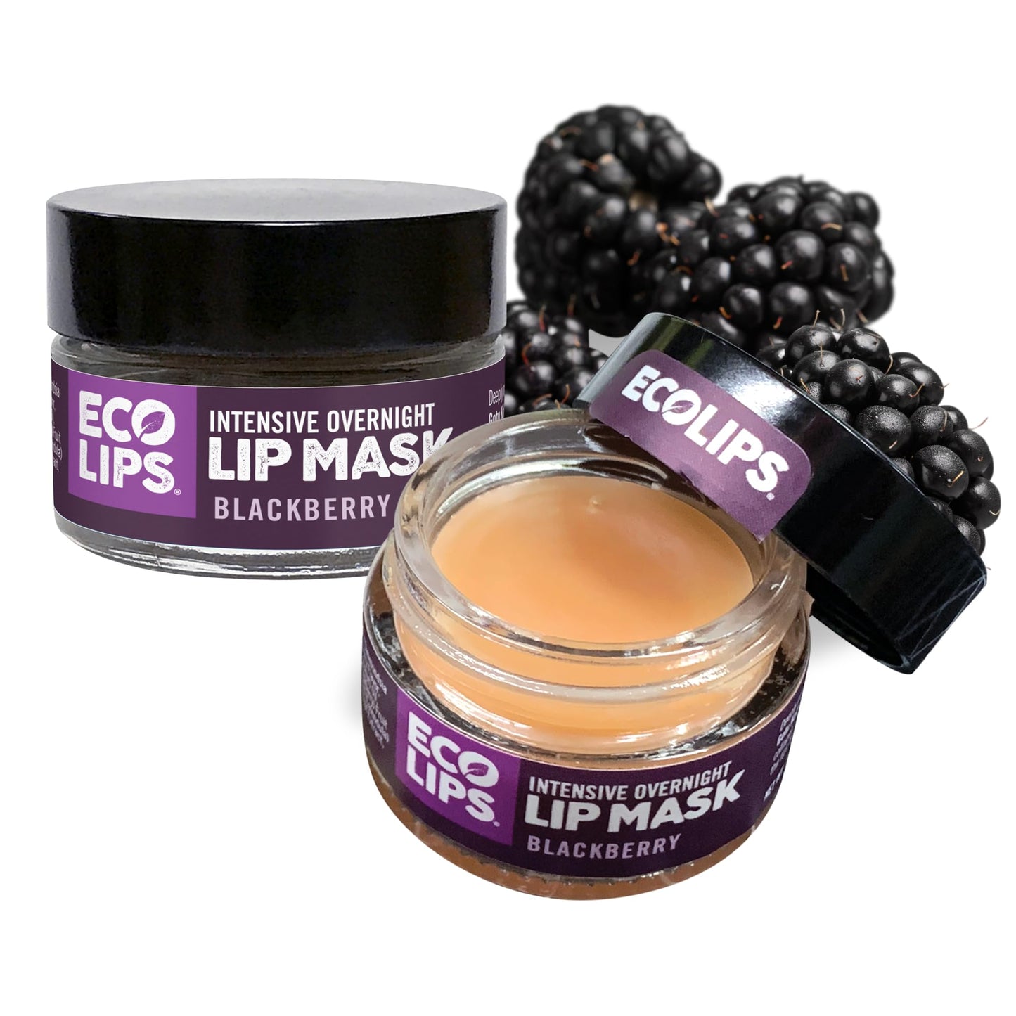 Eco Lips Blackberry Intensive Overnight Lip Mask 2-pack (0.39 oz.)- Repair & Restore Dry, Cracked, Chapped Lips Overnight - 100% USDA Organic Lip Care Beauty & Personal Care Eco Lips