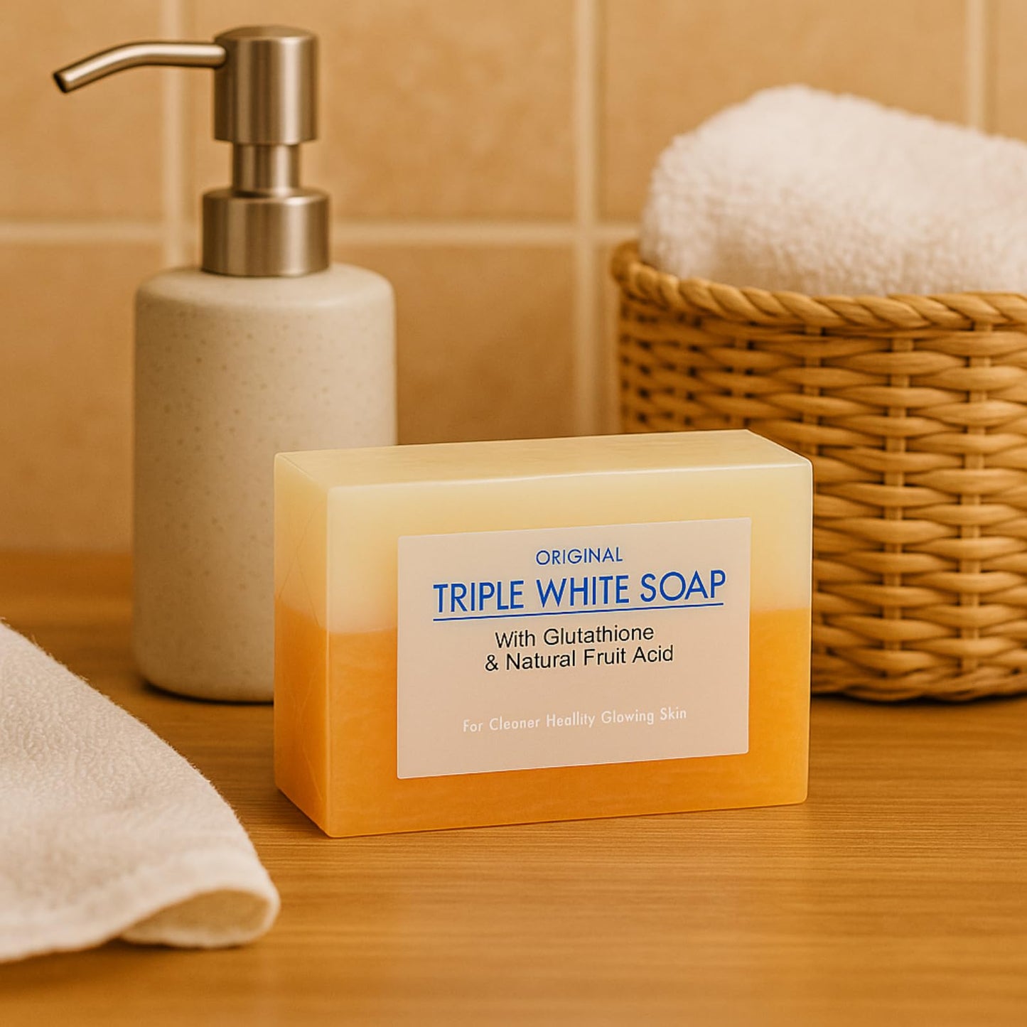 Triple Action Radiance Soap Bar - Cold-Processed Deep Cleansing & Exfoliating Formula for Face and Body - Reduces Uneven Skin Texture - Nourishing Beauty & Personal Care Relumins