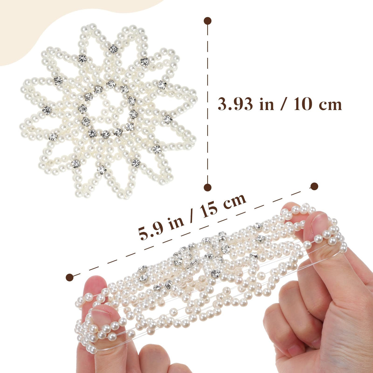 Beaupretty Hair Snood, Pearl Design Hairnet for Dance Performance, White, 1 Count
