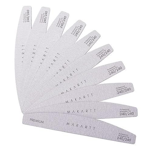 Makartt Nail File: 240/240 Grit Emery Boards for Nails, 10pcs Ultra-Fine Filer Kit for a Shiny Finish Zebra Doubled Sides Washable Manicure Pedicure Beauty & Personal Care Makartt
