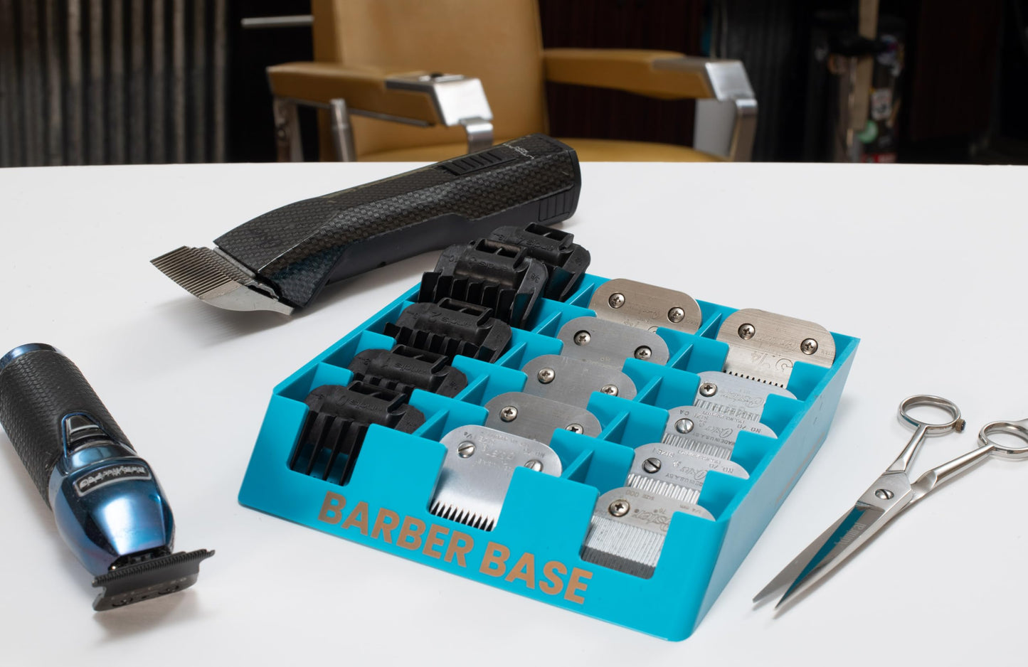 The Barber Base 15 Slot Clipper Blade Tray (Blue) Beauty and Personal Care Castle Barber Supply