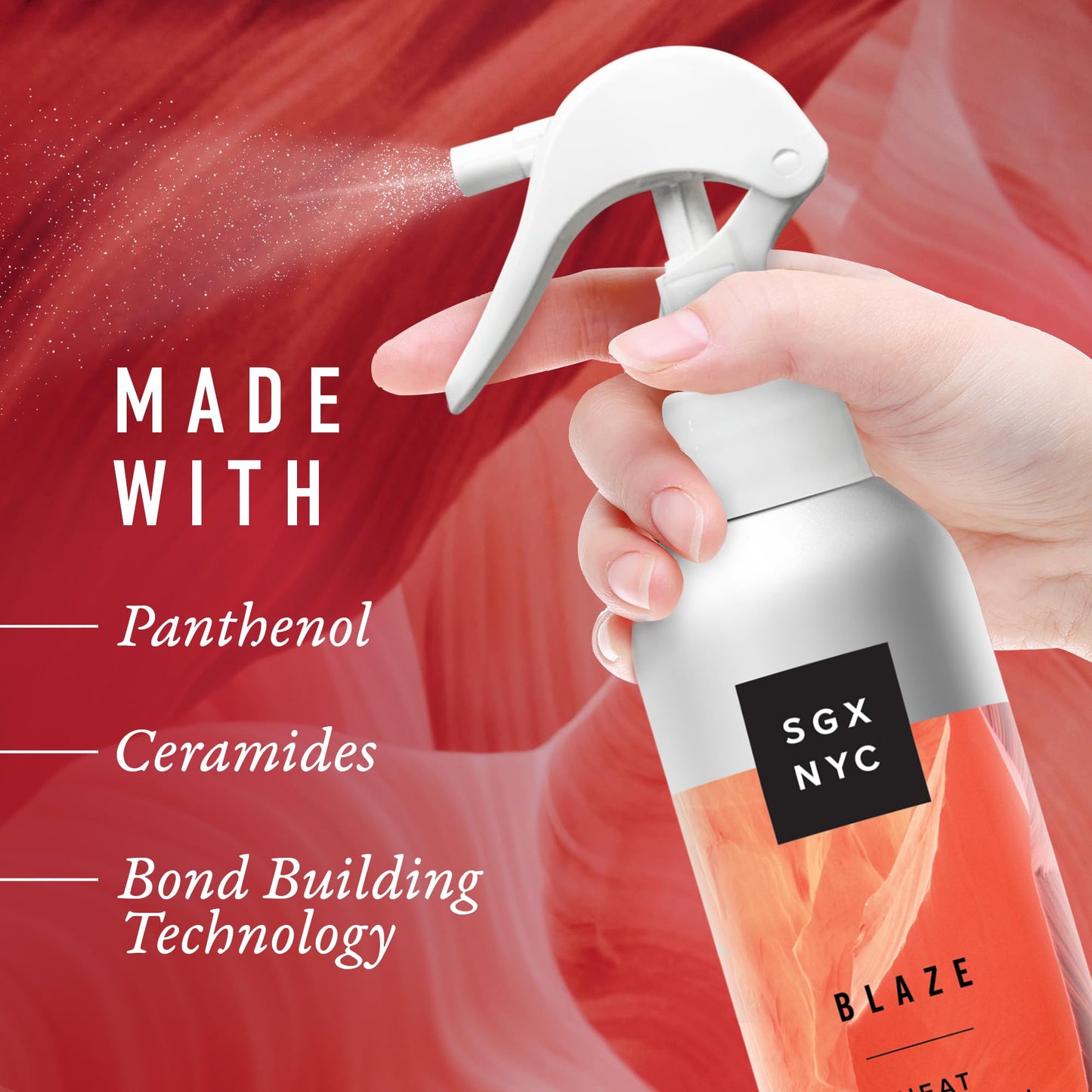SGX NYC Blaze Leave-in Heat Protection and Primer - Protector Infused with Ceramides - Styling Spray Revitalizes Damaged Hair - 7.2 oz, Cranberry Beauty & Personal Care SGX NYC