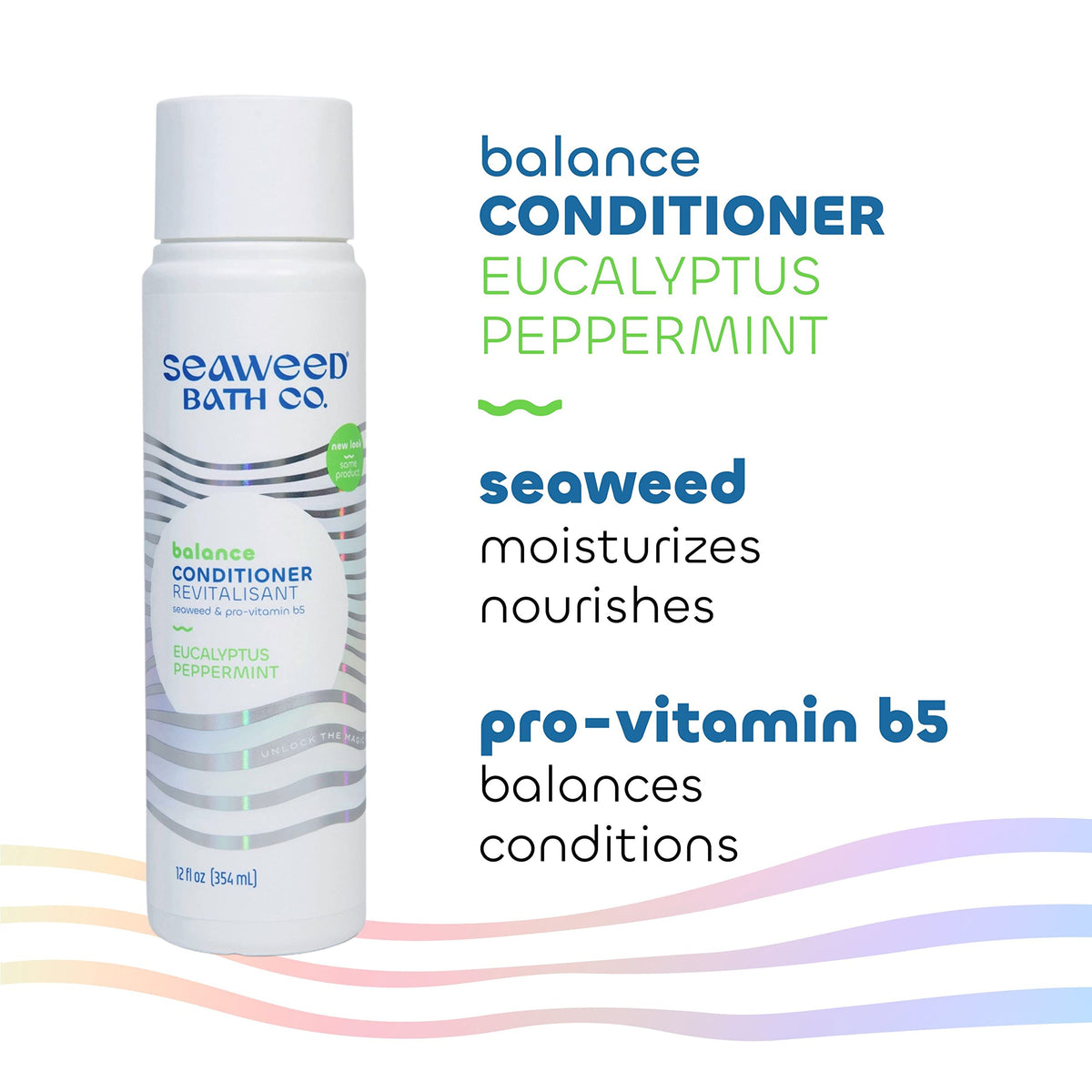 Seaweed Bath Co. Balance Conditioner, Eucalyptus Peppermint Scent, 12 Ounce, Sustainably Harvested Seaweed, Pro Vitamin B5, For Normal to Oily Hair Beauty & Personal Care The Seaweed Bath Co.