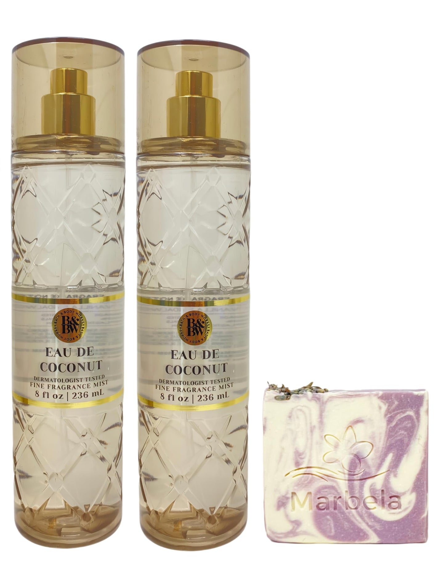 Bath & Body Works Eau De Coconut 2 Fine Fragrance Mists with a Lavender Dream Bar Soap Beauty & Personal Care Bath & Body Works