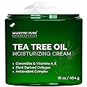 Majestic Pure Tea Tree Oil Moisturizing Cream - Body, Foot & Face Moisturizer - With Ceramides, Vitamins A E & Vegan Collagen - For Dry Skin, Oily Beauty & Personal Care Majestic Pure