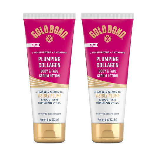 Gold Bond Plumping Collagen Body and Face Serum Lotion, Lightweight Hydrating Moisturizer with Collagen Peptide Complex, Jojoba and Grapeseed Oils Beauty and Personal Care Gold Bond Default Title