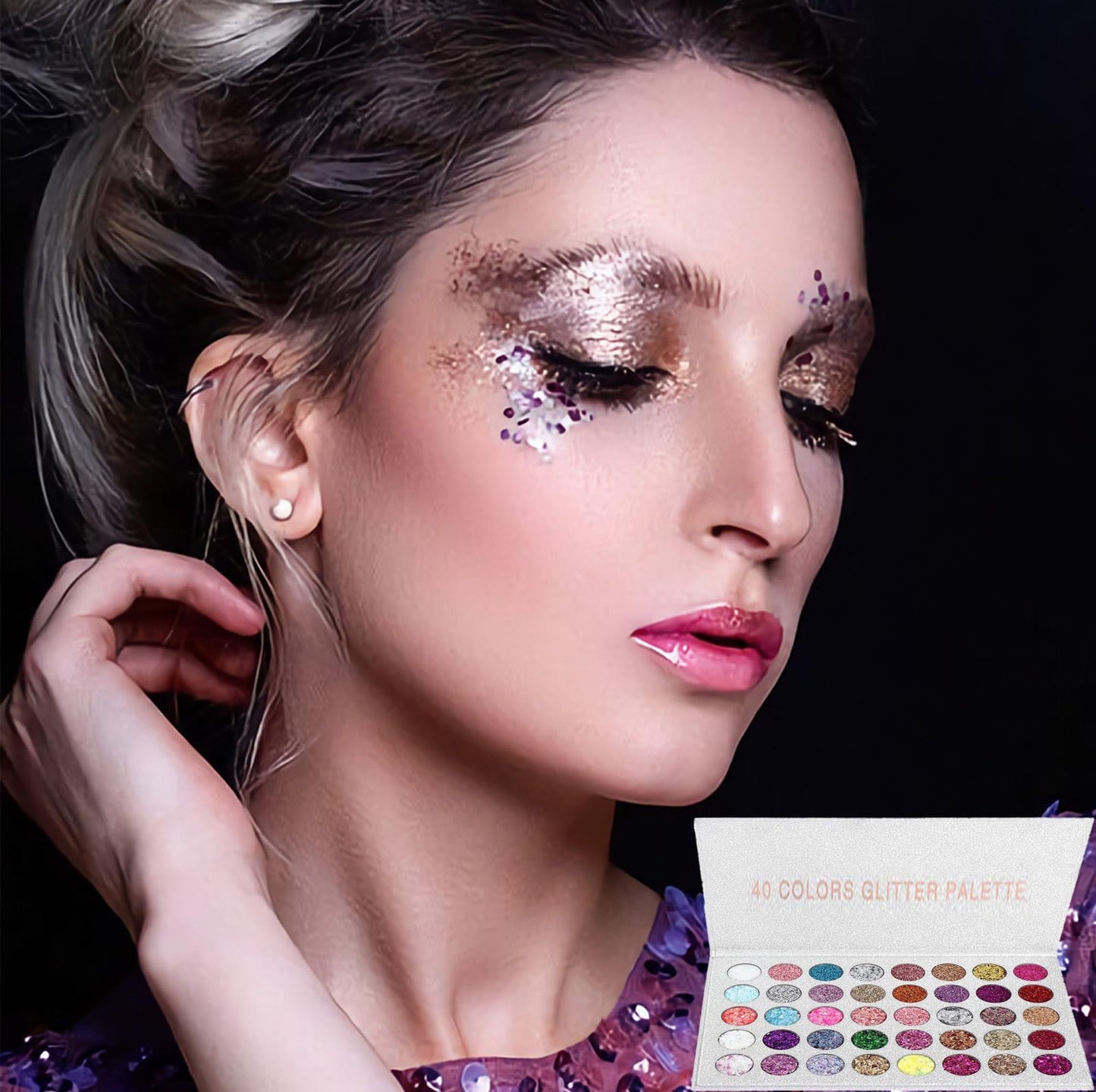 SUMEITANG 40 Colors Glitter Gel Set - No Glue Needed for Hair Face Body Glitter for Halloween, Carnival, Cosplay | Multi-Purpose Paint Glitter Beauty & Personal Care SUMEITANG