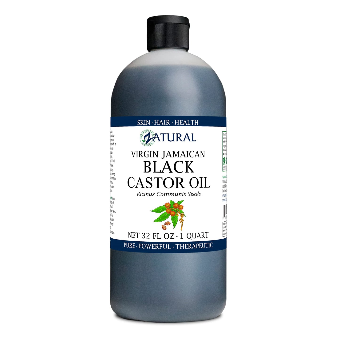 Zatural Black Castor Oil_100% Pure Tropic Jamaican Black Castor Oil (32 Ounce) Beauty & Personal Care Zatural