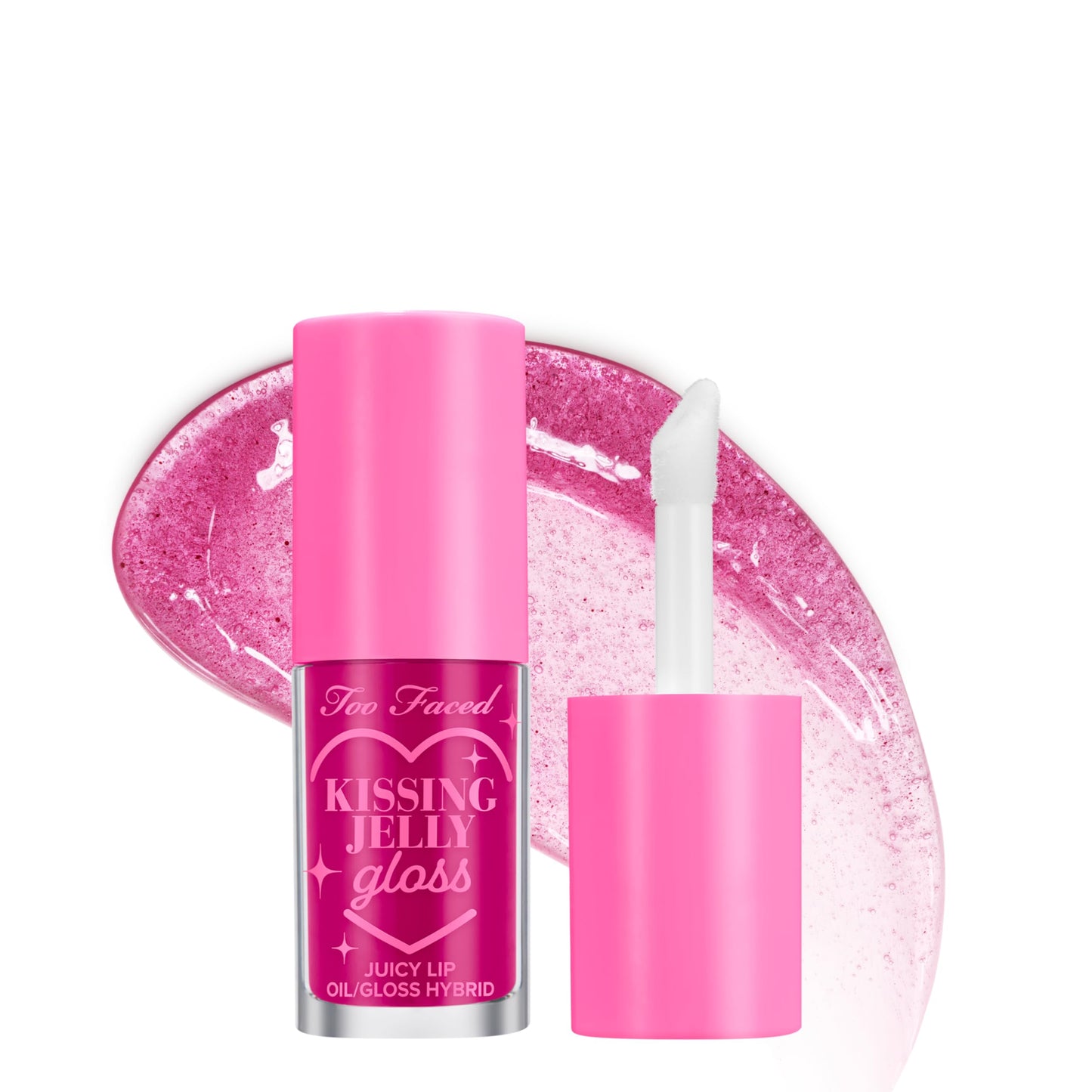 Too Faced Kissing Jelly Lip Oil + Gloss | Hydrating Lip Serum Treatment with Jojoba Oil for Instant Moisture and Glossy Shine, 0.15 Fl Oz, Raspberry Beauty & Personal Care Too Faced