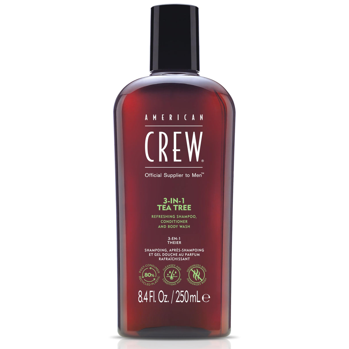 American Crew Shampoo, Conditioner & Body Wash for Men, 3-in-1, Gift for Men, Tea Tree Scent, 8.4 Fl Oz Beauty & Personal Care AMERICAN CREW