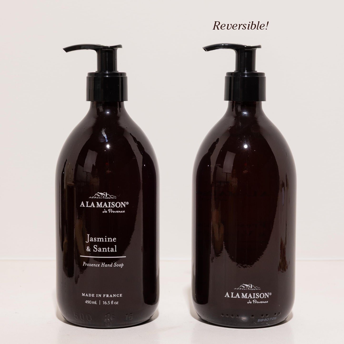 A LA MAISON Hand Soap Gift Set - Jasmine & Santal Refill Pouch - Glass Hand Wash, Eco-Friendly & Recyclable - Plant-Based, Made in France - 16.5 fl oz Beauty & Personal Care A LA MAISON