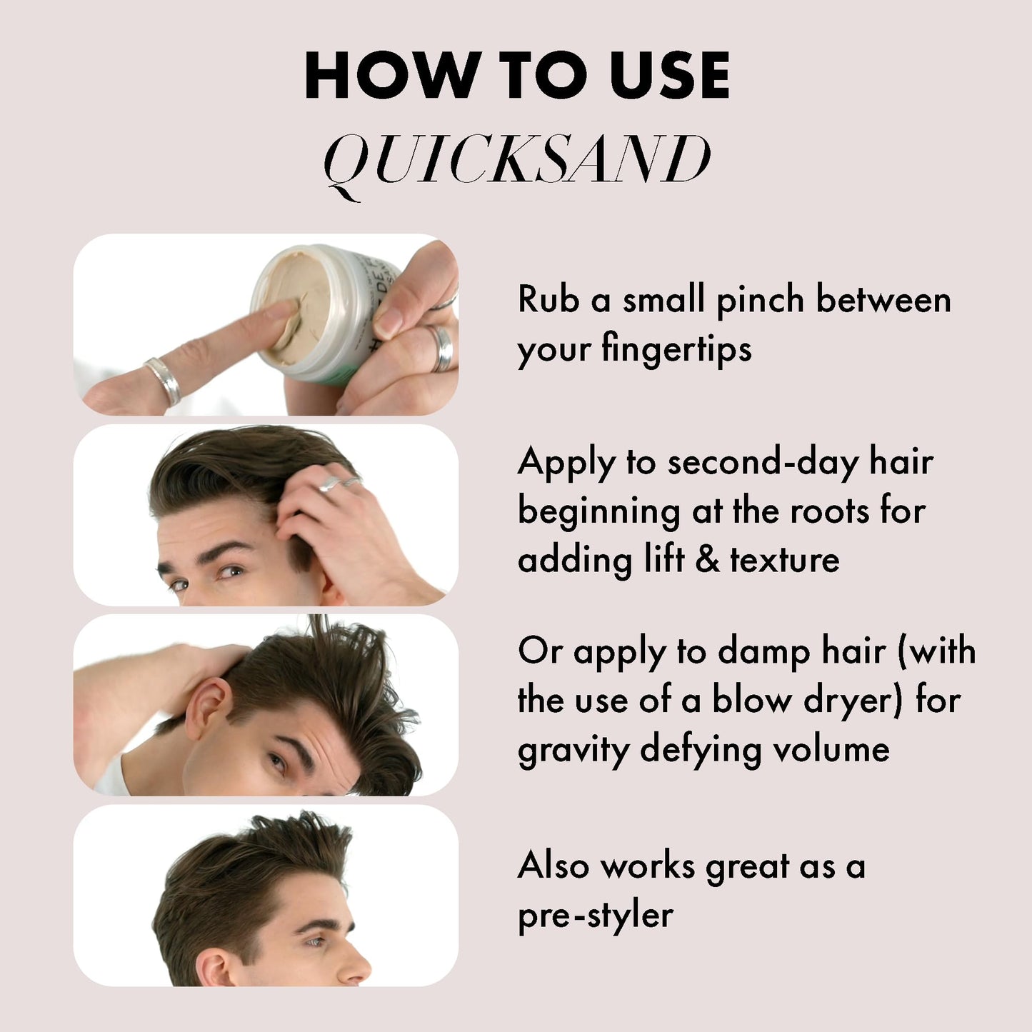 Hanz de Fuko Quicksand - Premium Men’s Hair Styling Wax & Dry Shampoo Combo - High Hold, Ultra Matte Finish - Certified Organic Ingredients, 2 oz. - 2 Beauty and Personal Care Hanz de Fuko