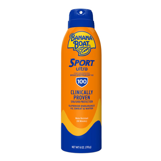 Banana Boat Sport Ultra SPF 100 Sunscreen Spray, 6oz | Sport Sunscreen Spray SPF 100, Banana Boat Sunscreen SPF 100 Spray, High SPF Sunscreen Beauty & Personal Care Banana Boat
