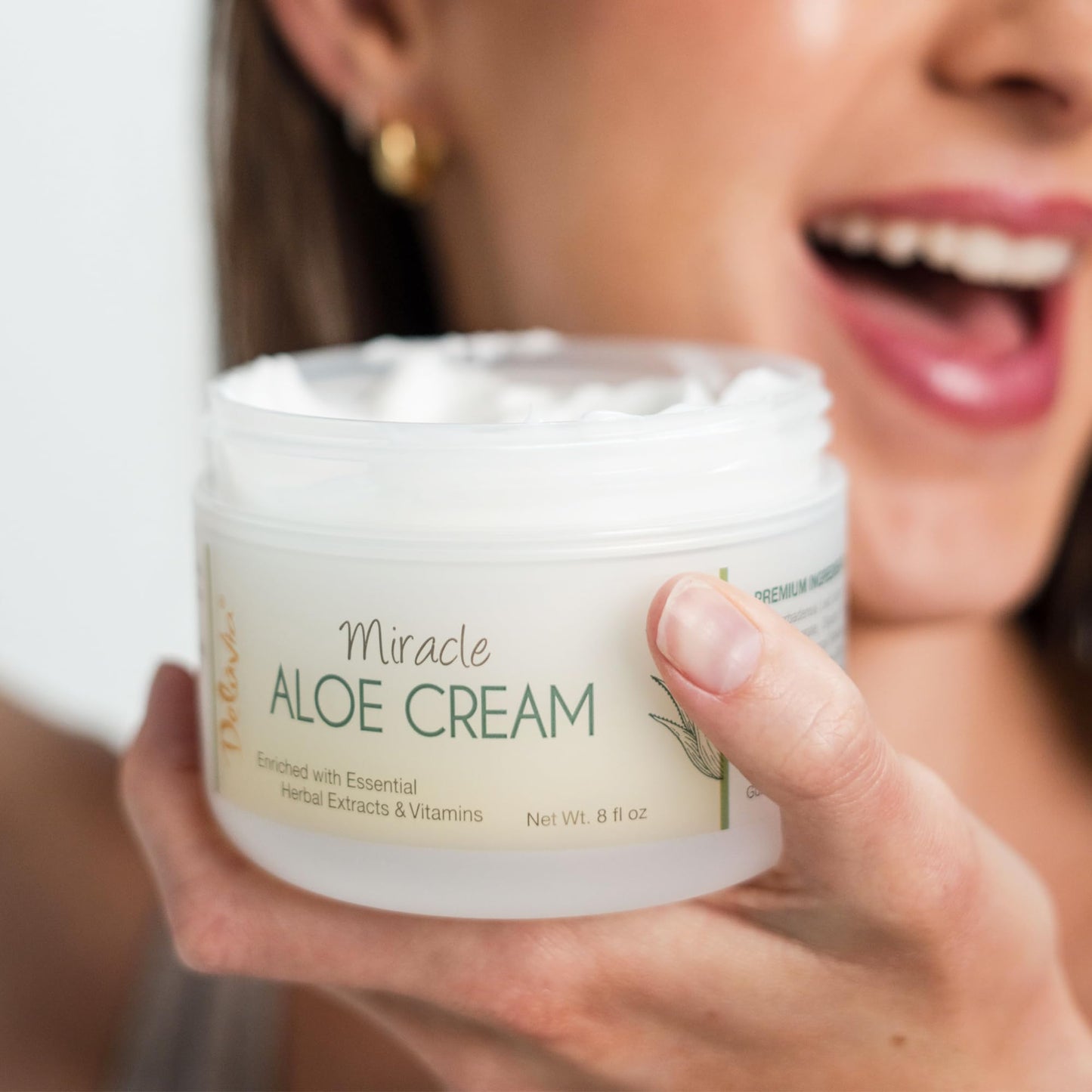 Deluvia Miracle Aloe Cream | Face & Body Moisturizer with Vitamin E & Organic Aloe Vera | Hydrating, Soothing for Dry Skin, Anti-Wrinkle, Acne Scars Beauty & Personal Care DELÚVIA