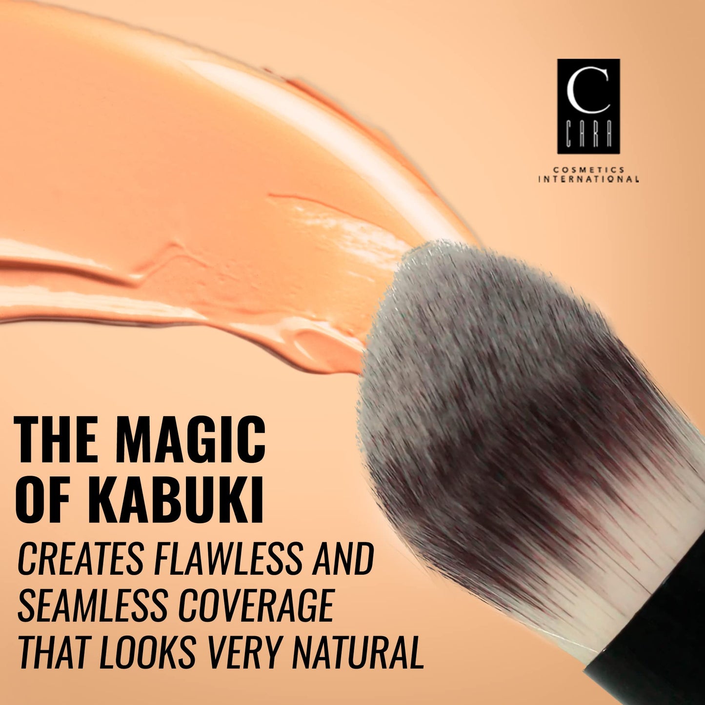 CARA Cosmetics Kabuki Brush #17 - Compact Makeup Face Brush, Blending Brush for Loose Powder, Blush, Foundation. Bronzer & Liquid Makeup, Seamless Beauty & Personal Care C CARA COSMETICS INTERNATIONAL