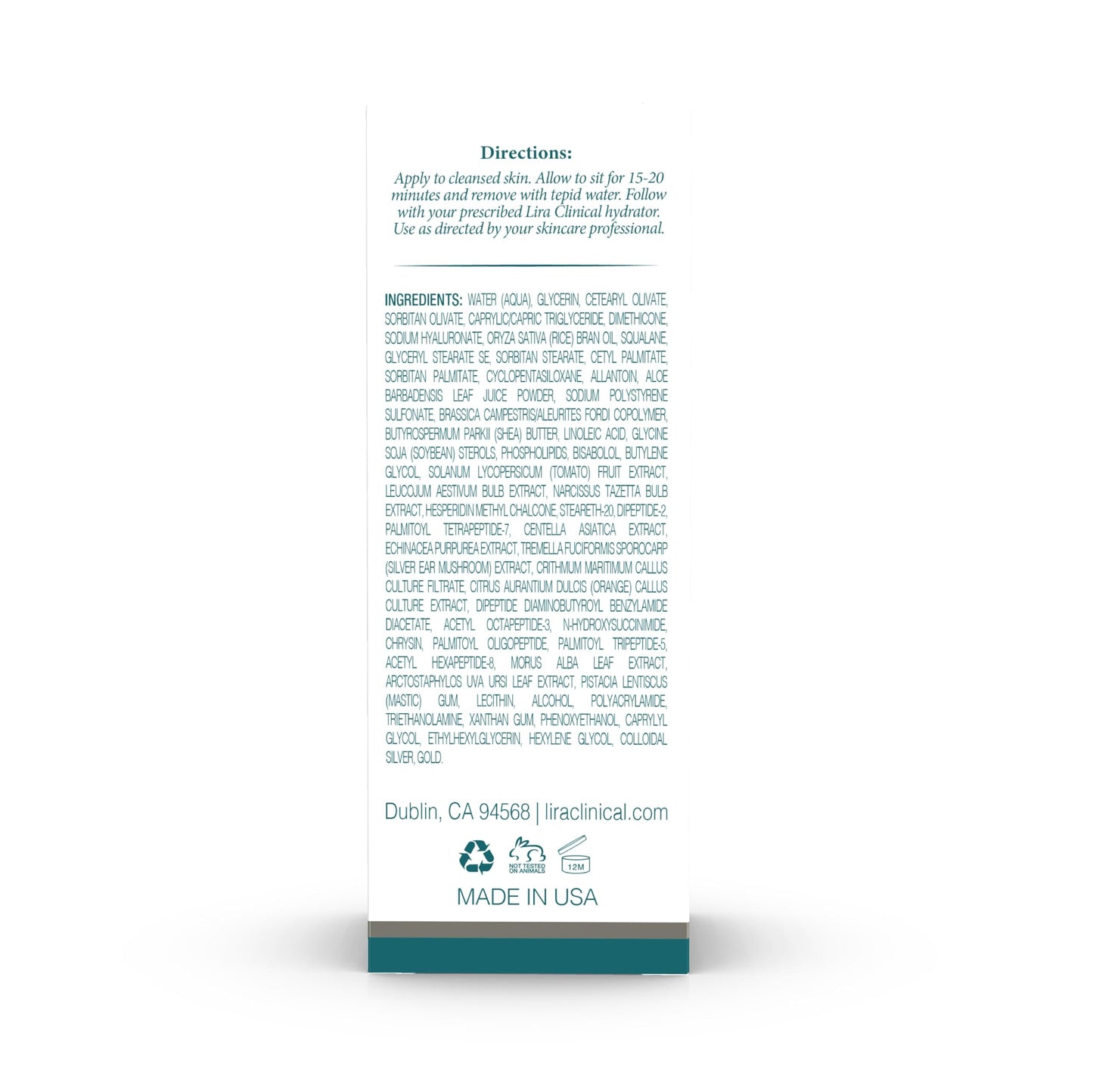 Lira Clinical BIO Hydrating Mineral Masque - Intense Nourishing Mineral Facial Mask with Hyaluronic Acid, Vitamin C & Green Tea - Anti-acne Beauty & Personal Care Lira Clinical