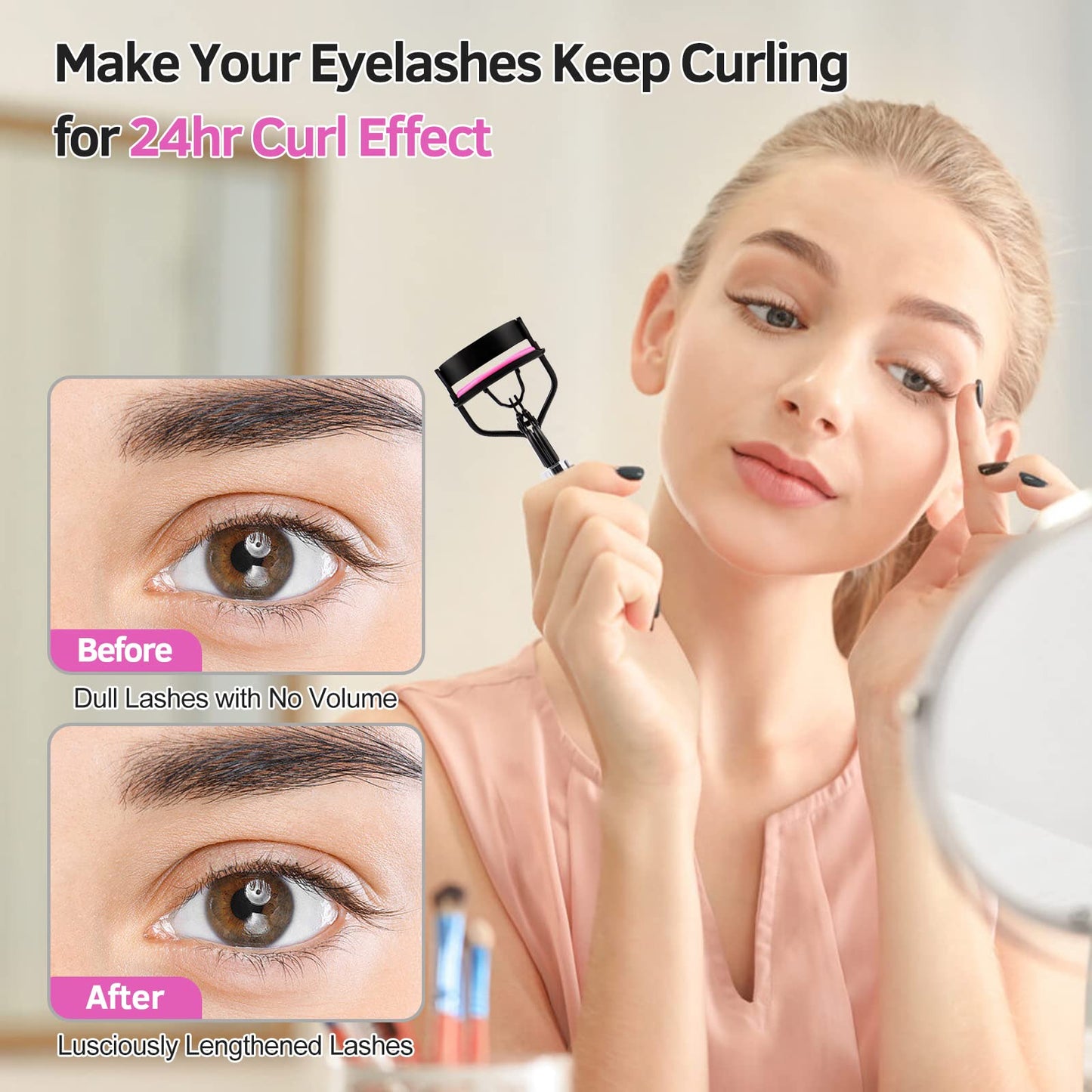Eyelash Curlers Kit for Women w Lash Curler, Eyelash Comb Seperator, 3 in1 Mascara Brushes, Eyelash Extension Tweezers, Foldable Eyebrow Brush Beauty & Personal Care MUIIGOOD