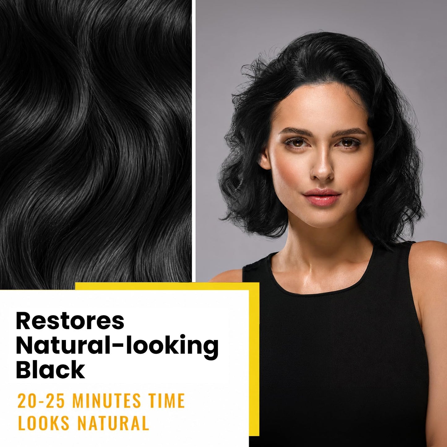 KINGMING Black Hair Dye Shampoo 3 in 1 for Gray Hair, Hair Color Shampoo for Women Men Grey Hair Coverage, Herbal Ingredients Champu Con Tinte Para Beauty and Personal Care Kingming