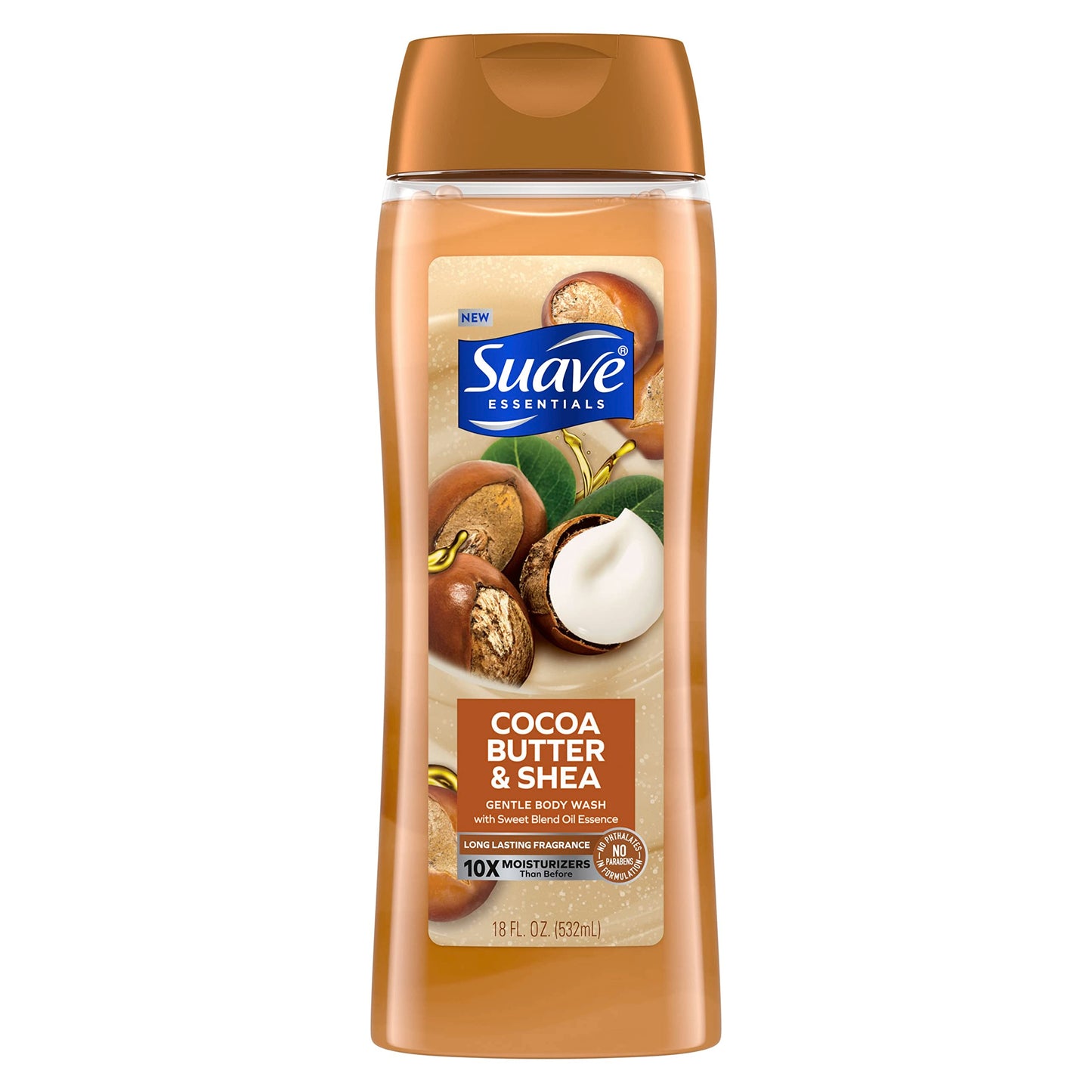 Suave Essentials Gentle Body Wash, Cocoa Butter & Shea With a Sweet Oil Blend Essence, Infused with Vitamin E & Honey Extract 18 oz Beauty & Personal Care Suave