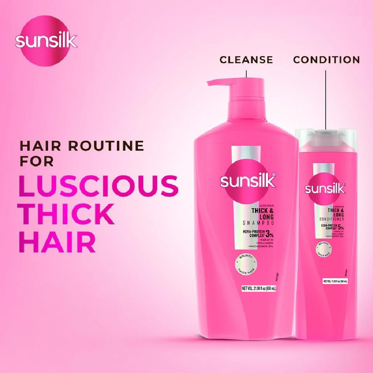 sunsilk Lusciously Thick and Long Shampoo - 21.98 fl oz (650 mL)