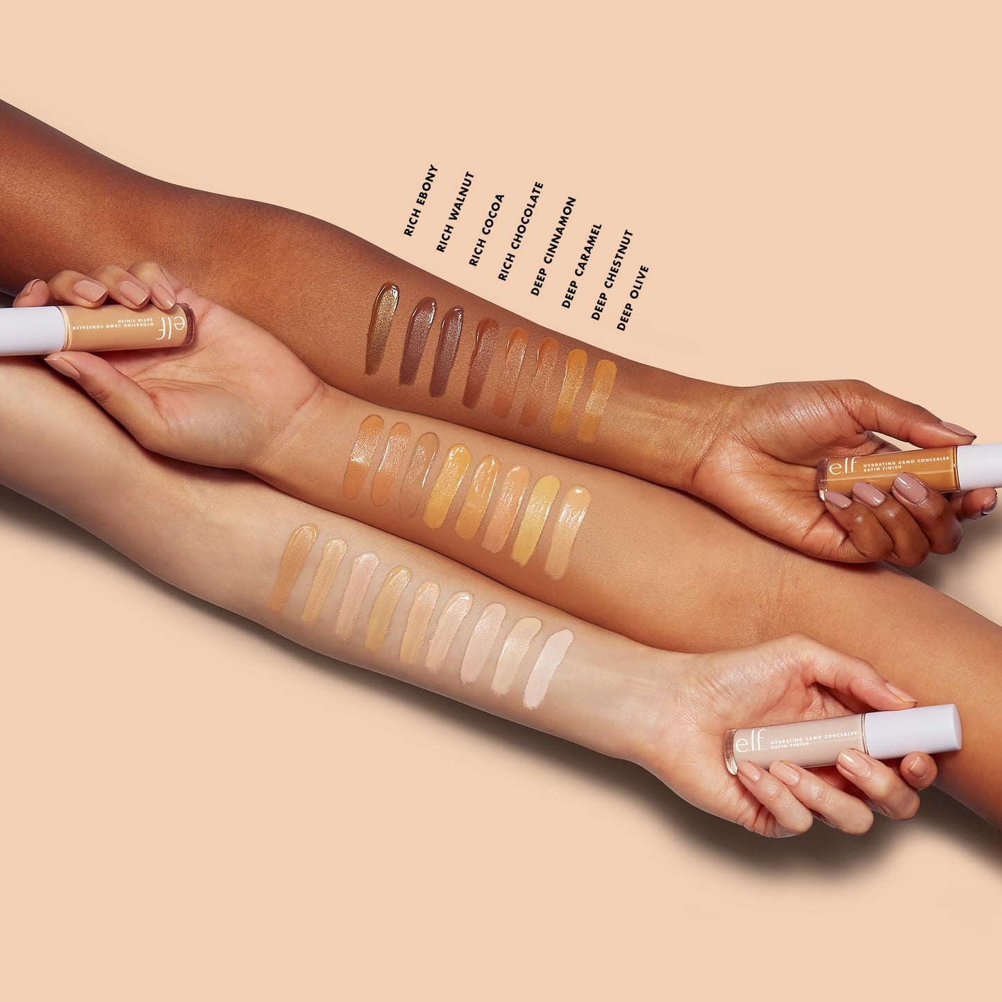 e.l.f. Hydrating Camo Concealer, Covers Blemishes & Under-Eye Circles, Full-Coverage & Delivers A Satin Finish, Vegan & Cruelty-Free, Rich Walnut Beauty & Personal Care e.l.f.