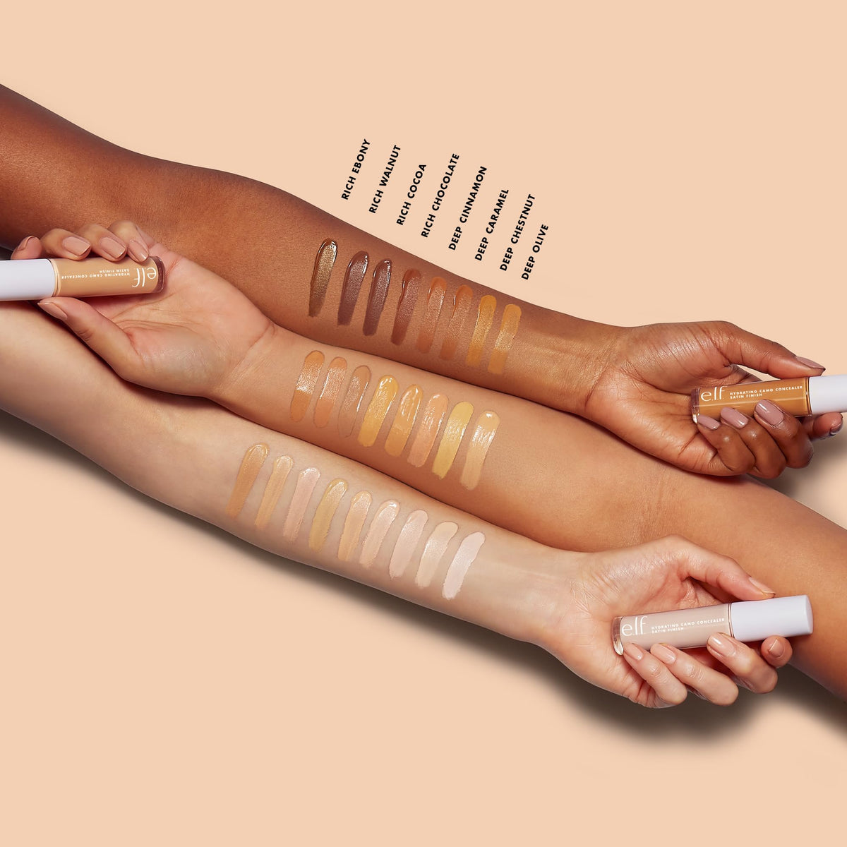 e.l.f. Hydrating Camo Concealer, Covers Blemishes & Under-Eye Circles, Full-Coverage & Delivers A Satin Finish, Vegan , Deep Olive Beauty & Personal Care e.l.f.
