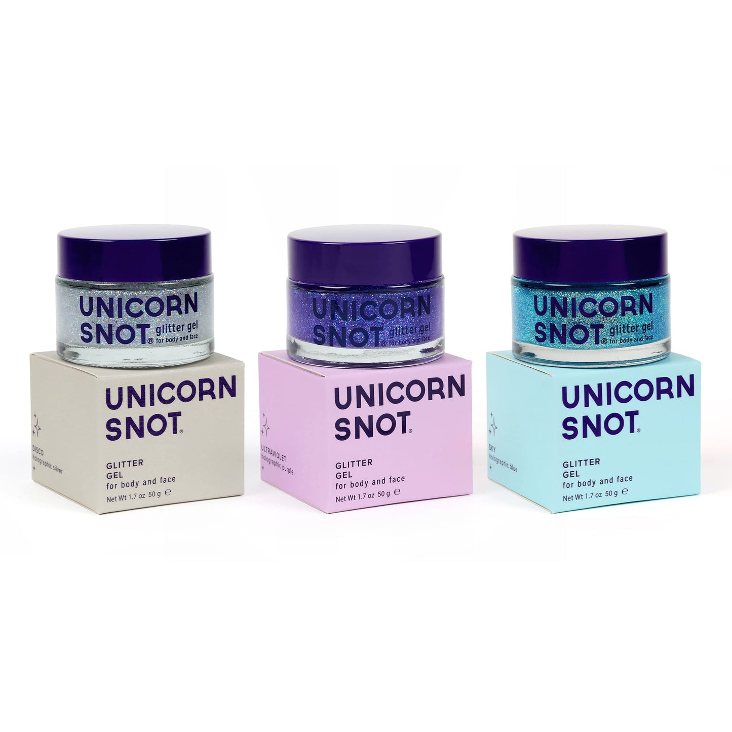 UNICORN SNOT Holographic Face Glitter & Body Glitter Gel | Hair Glitter, Vegan & Cruelty-Free, 1.7 oz 3-Pack (Disco/UV/Sky) Beauty & Personal Care UNICORN SNOT