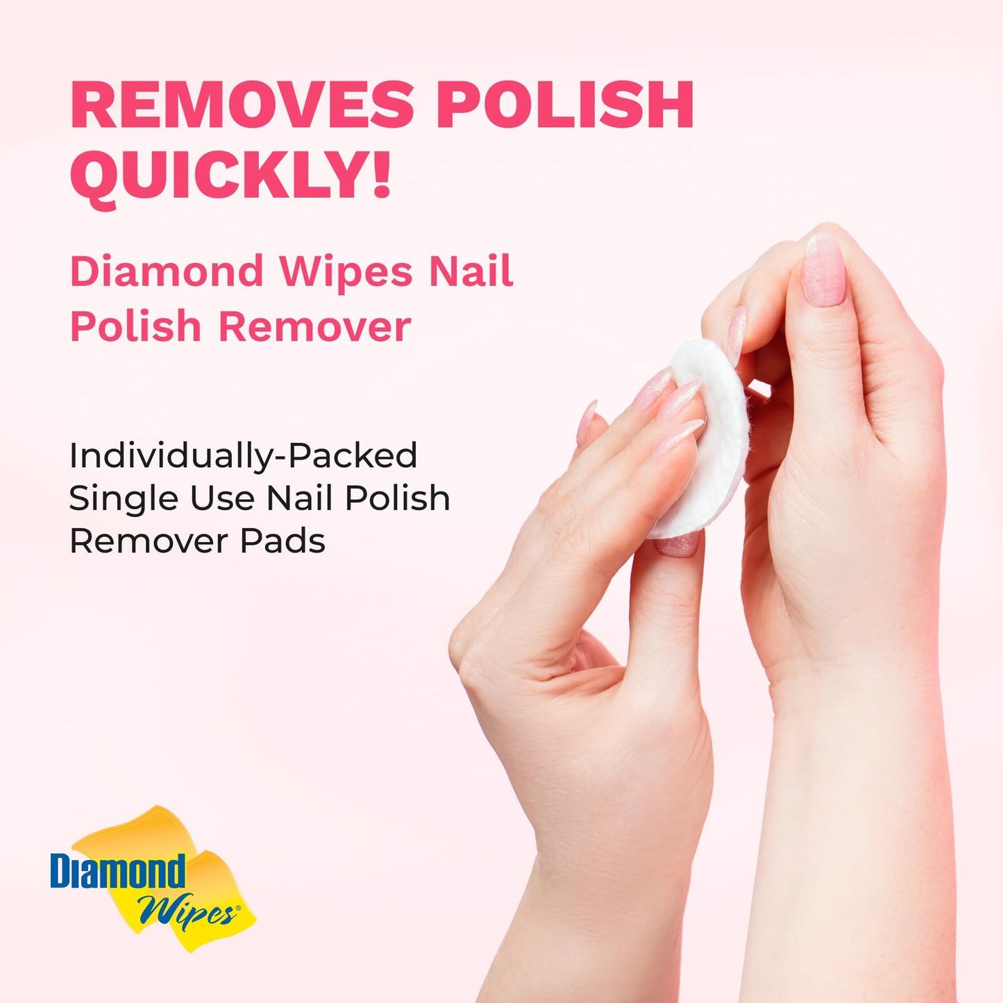 Diamond Wipes Nail Polish Remover Wipes with Aloe Vera, Acetone Nail Polish Remover Pads, 50 Individually Wrapped Nail Polish Wipes Beauty & Personal Care Diamond Wipes