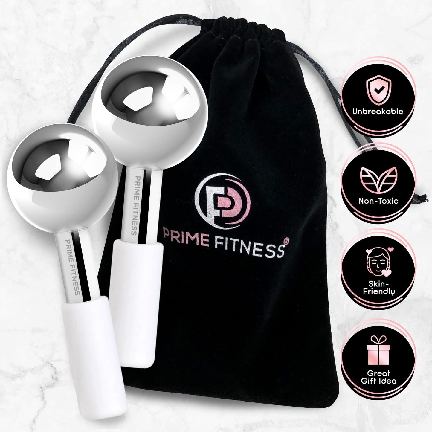 Ice Globes for Facials | Unbreakable Steel Cooling Roller | Cryo Sticks for Face | Massager for Face Neck & Eyes | Skin Care for Dark Circles Beauty & Personal Care PRIME Fitness