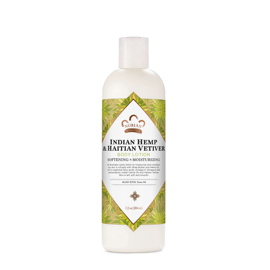 Nubian Heritage Body Lotion Indian Hemp & Haitian Vetiver for All Skin Types Made with Fair Trade Shea Butter, 13 oz Beauty & Personal Care Nubian Heritage