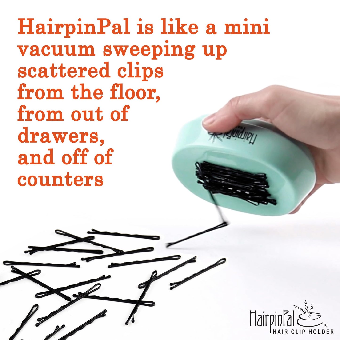 HairpinPal Magnetic Bobby Pin Holder - Easy Hair Clip and Pin Collector - Manage Hair Clips - Keeps Rooms Tidy - Sea Foam Teal - Made in the USA Beauty & Personal Care Blue Feather Products, Inc.