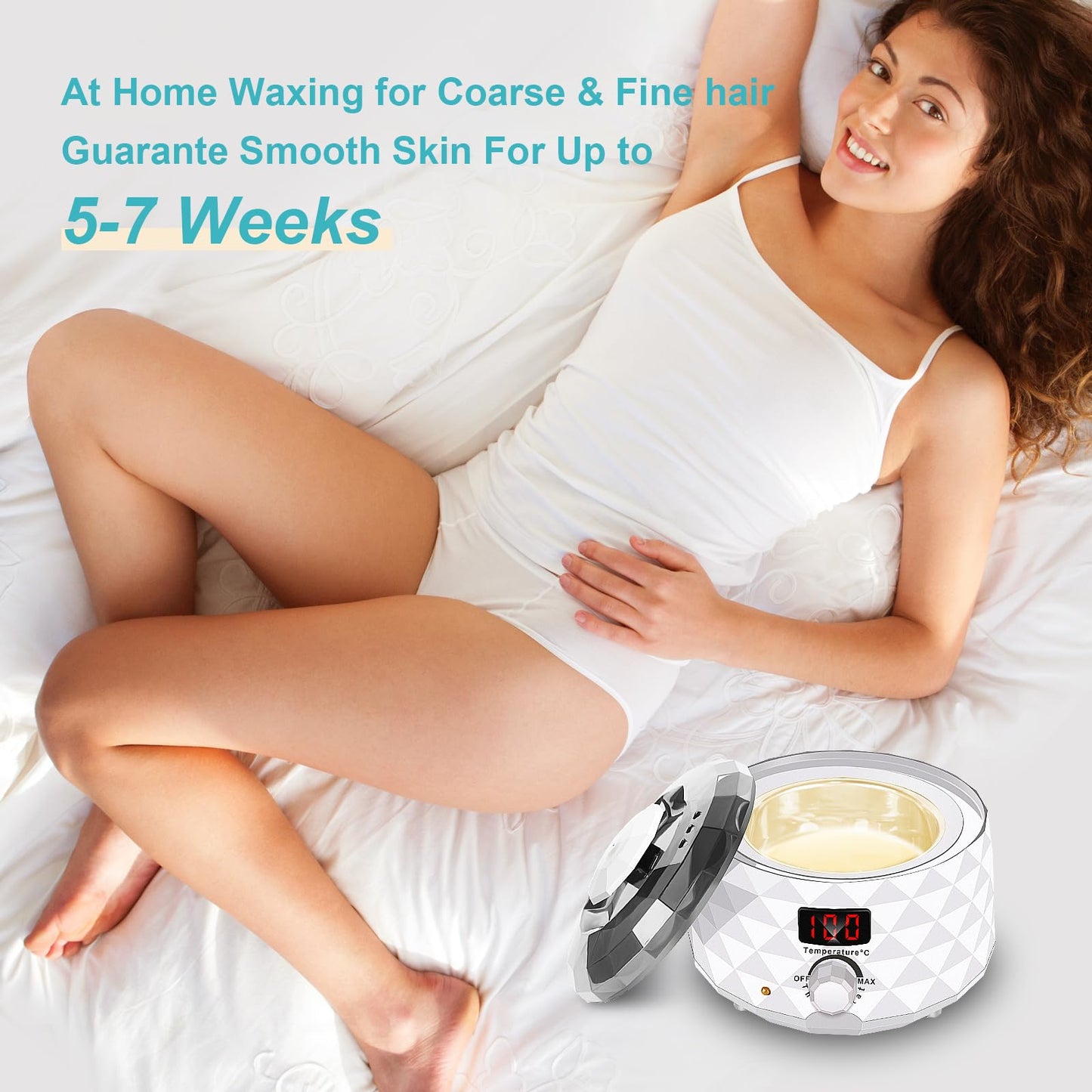 Charmonic Wax Warmer, Upgrade Digital Waxing Kit with Silicone Pot & 500g Hard Wax Beads for Whole Body Brazilian Bikini Legs Armpit Nose Hair Beauty and Personal Care Charmonic