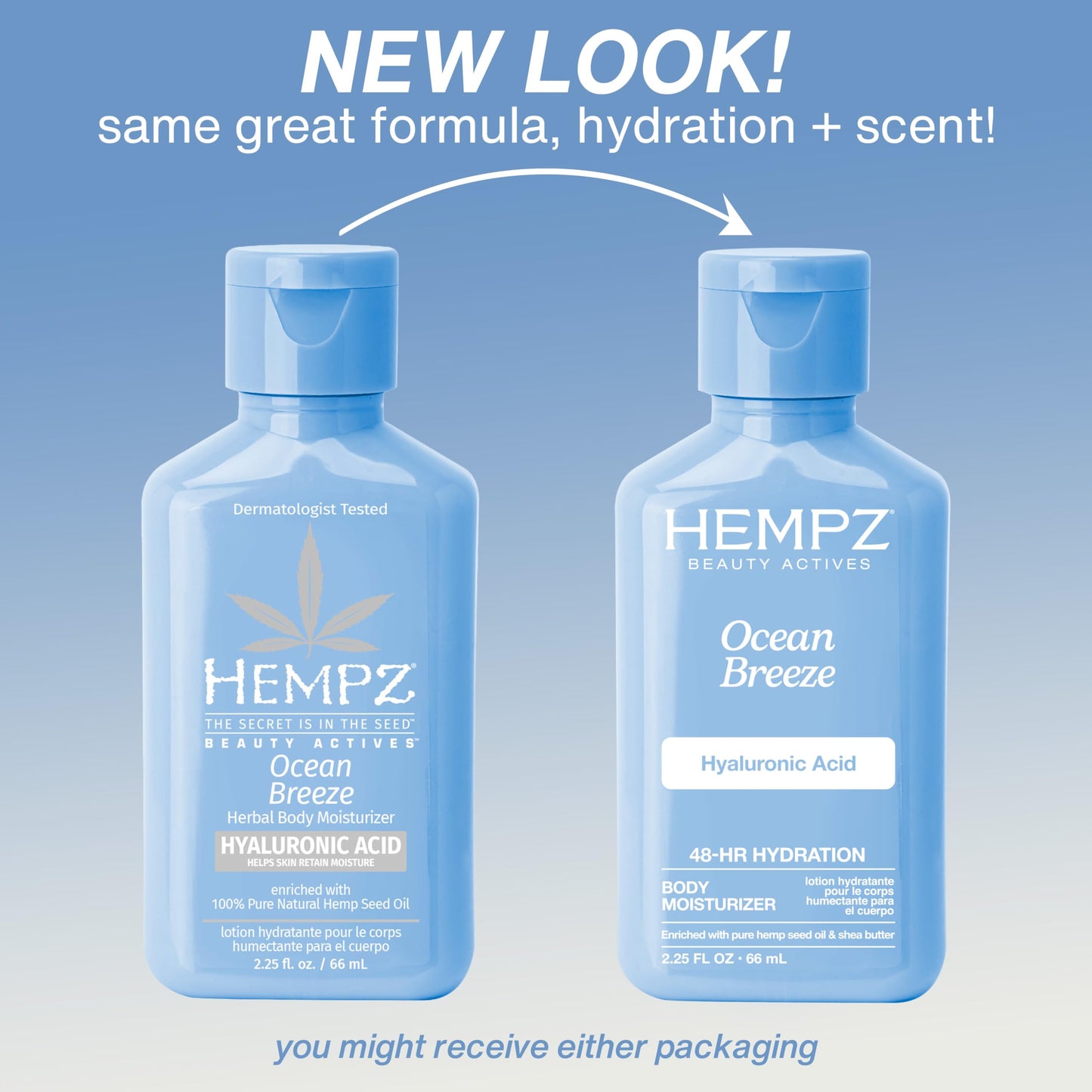 Hempz Body Lotion - Ocean Breeze Limited Edition Mini Daily Moisturizing Cream, Shea Butter, Aloe Body Moisturizer - Skin Care Products, All Natural Beauty & Personal Care Hempz