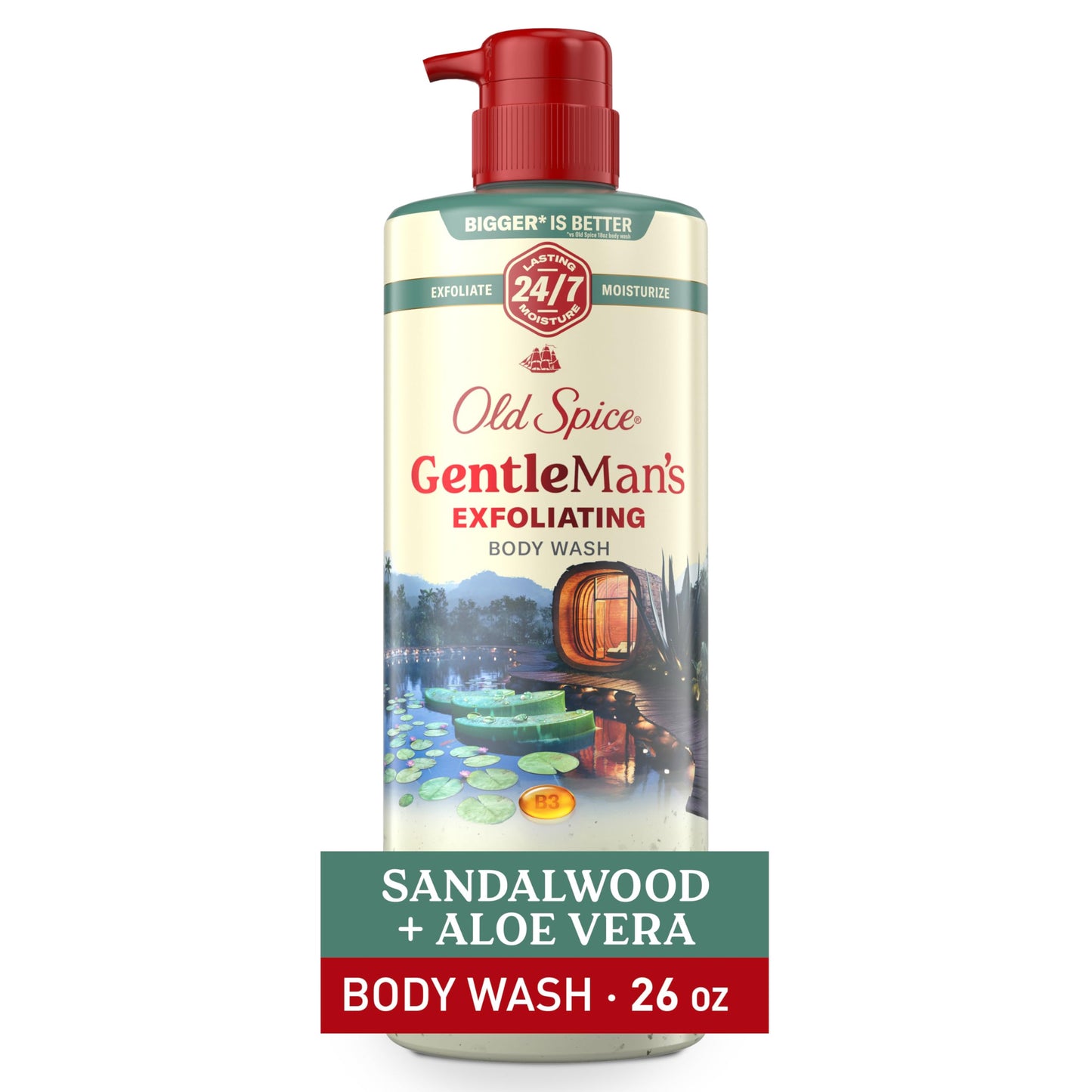 Old Spice GentleMan's Exfoliating & Moisturizing Body Wash for Men, 24/7 Shower Fresh with Long Lasting Scent, Renewing Vitamin B3 Blend, Sandalwood + Beauty & Personal Care Old Spice