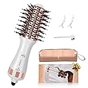 Hair Trends Travel Hair Dryer Brush, Nano Titanium 2 Inch One Step Hair Dryer & Styler Volumizer, Mini Oval Hot Air Brush, White and Rose Gold, HB004 Beauty & Personal Care Hair trends