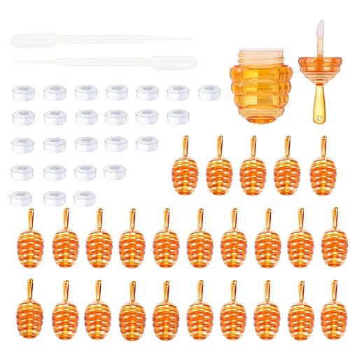 25 Pieces Honey comb Shaped 6ml Lip Gloss Tube Empty Plastic Lip Gloss Container Mini Clear Refillable Lip Balm Bottle Container with 2 Pieces Plastic Beauty & Personal Care COSIDEA